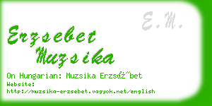 erzsebet muzsika business card